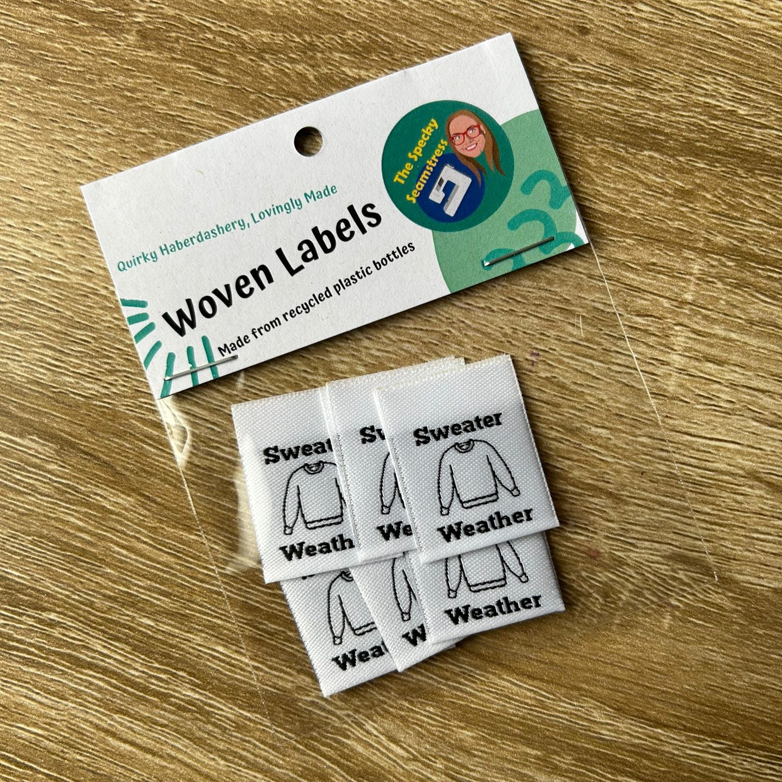 Sweater Weather - 6 Large Folded Woven Labels image 0