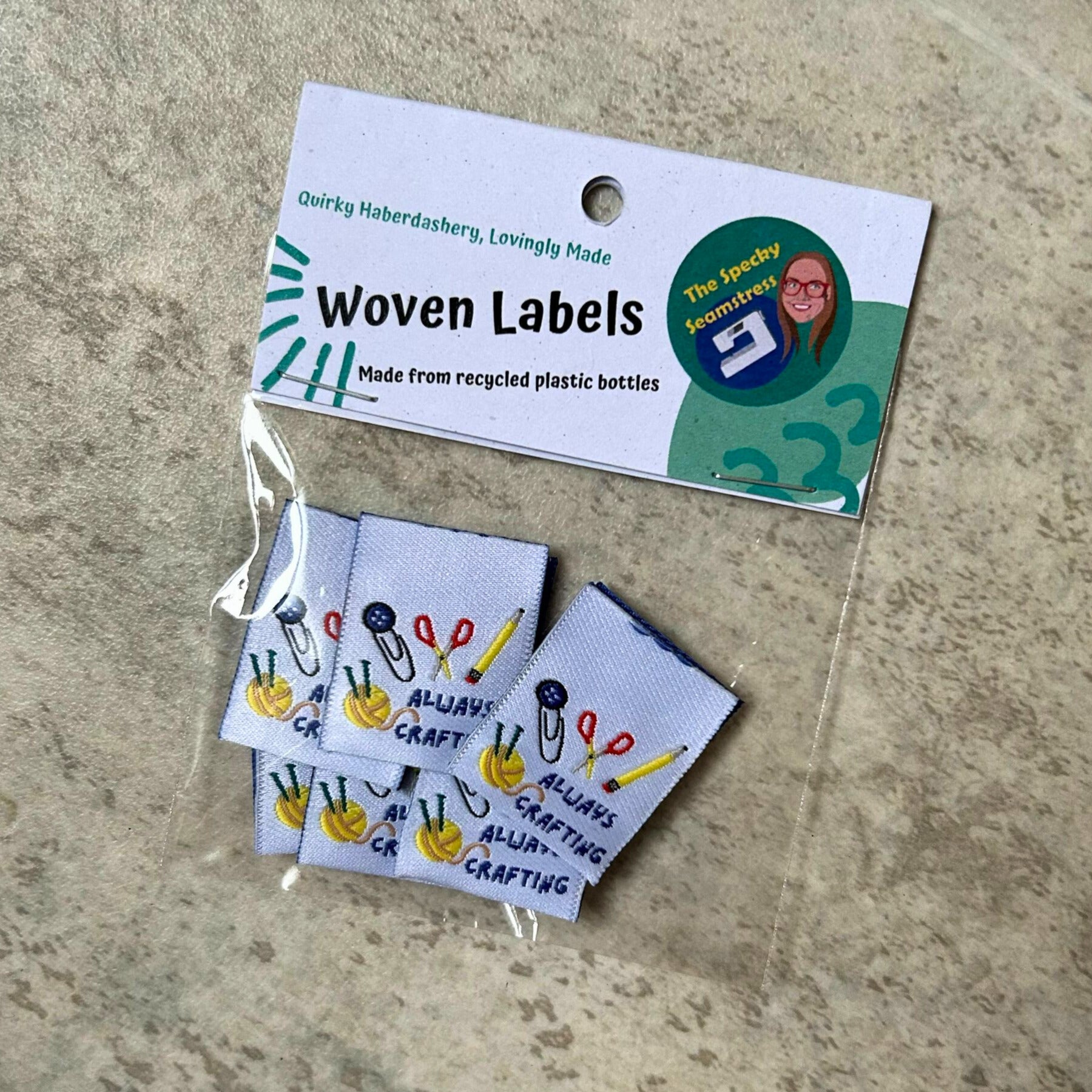 Always Crafting- 6 Large Folded Woven Labels image 0