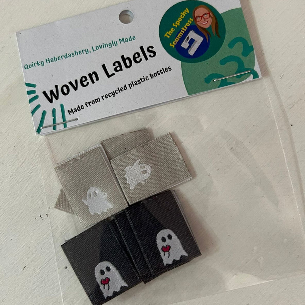 Mini Ghosts - 8 Mini Woven Labels image 0