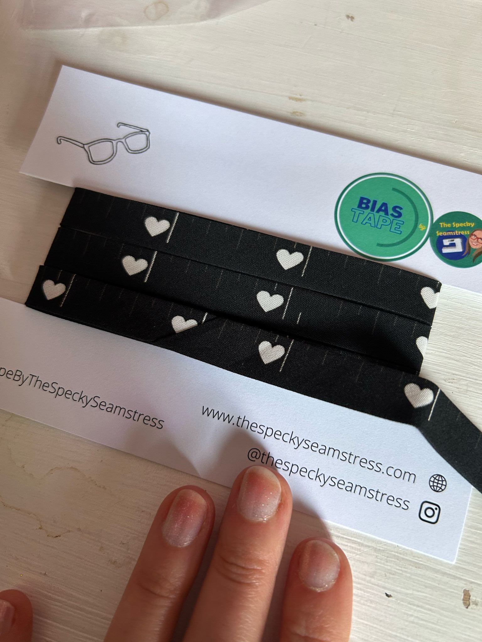 Hearts Tape Measure (Black) - SECONDS image 1