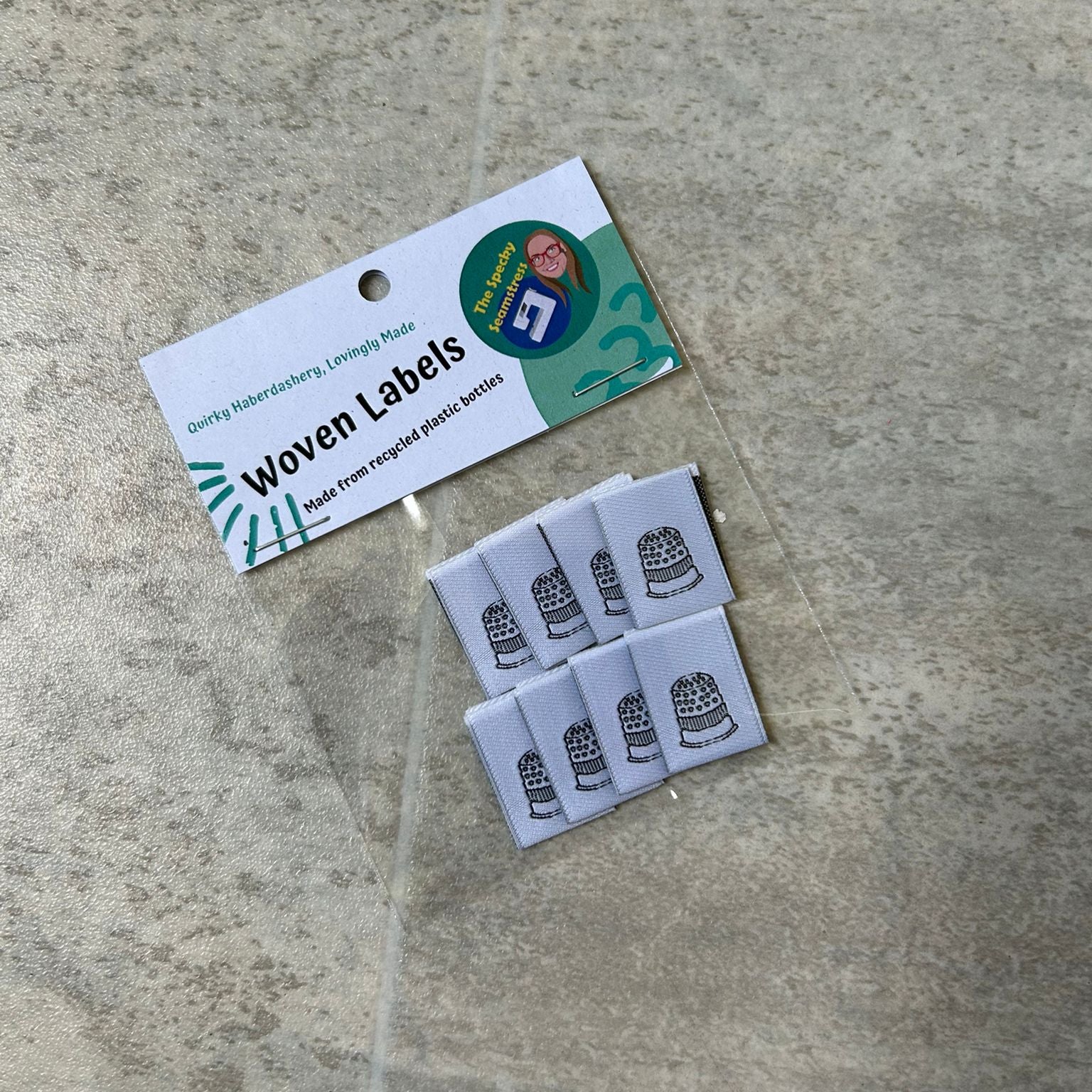 Mini Thimble - 8 Mini Woven Labels image 0