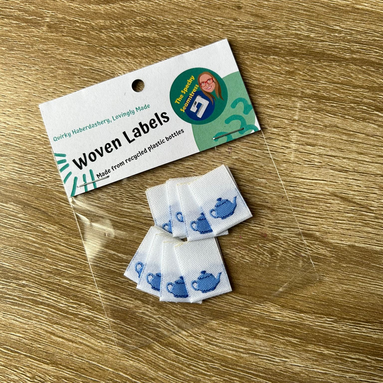 Mini Teapot - 8 Mini Woven Labels image 0