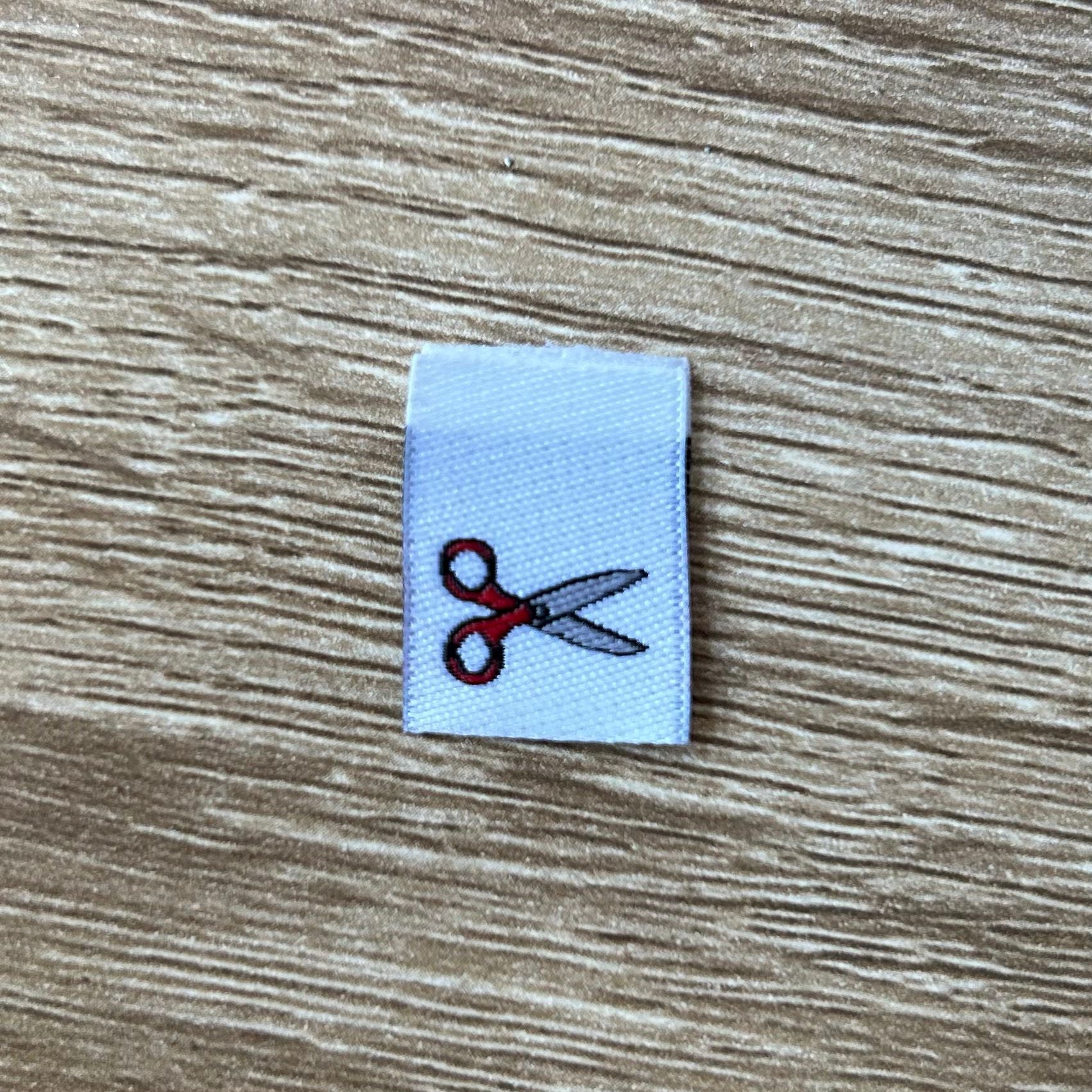 Mini Scissors - 8 Mini Woven Labels image 0