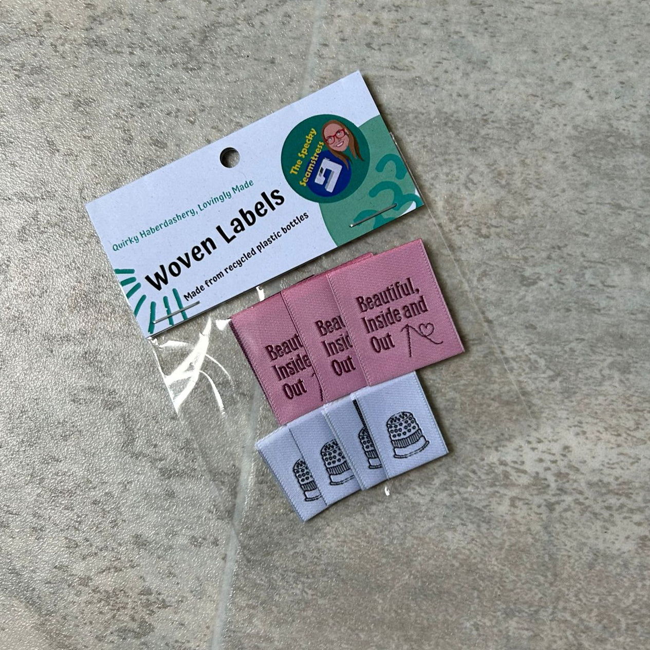 Beautiful Inside and Out and Mini Thimble - TLC Month 18 Mixed Woven Labels image 0