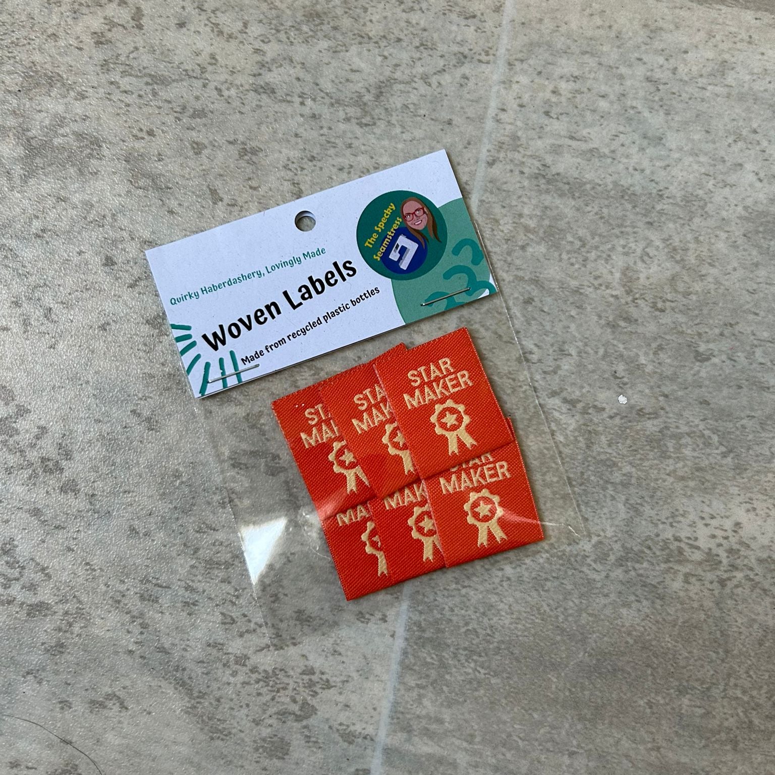 Star Maker - 6 Large Folded Woven Labels image 0