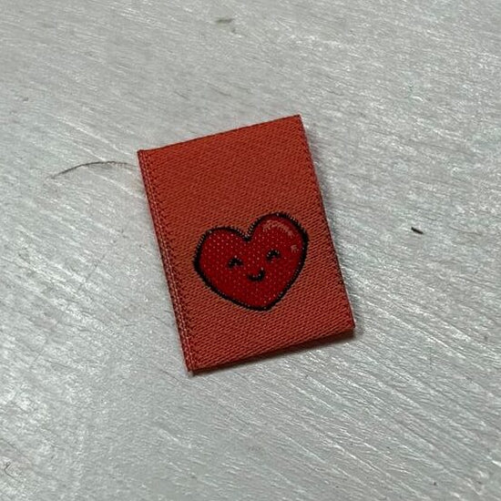 Mini Heart - 8 Mini Woven Labels image 0
