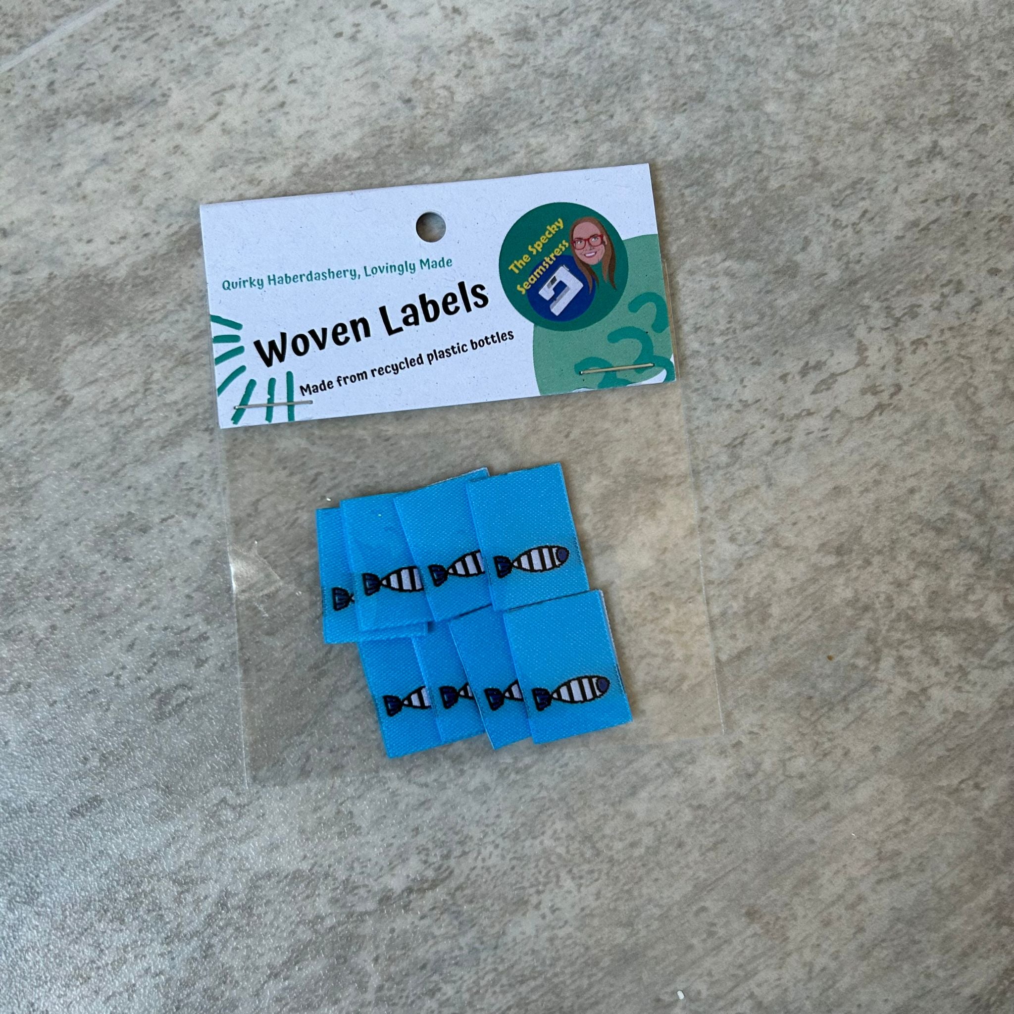 Mini Fish - 8 Mini Woven Labels image 0