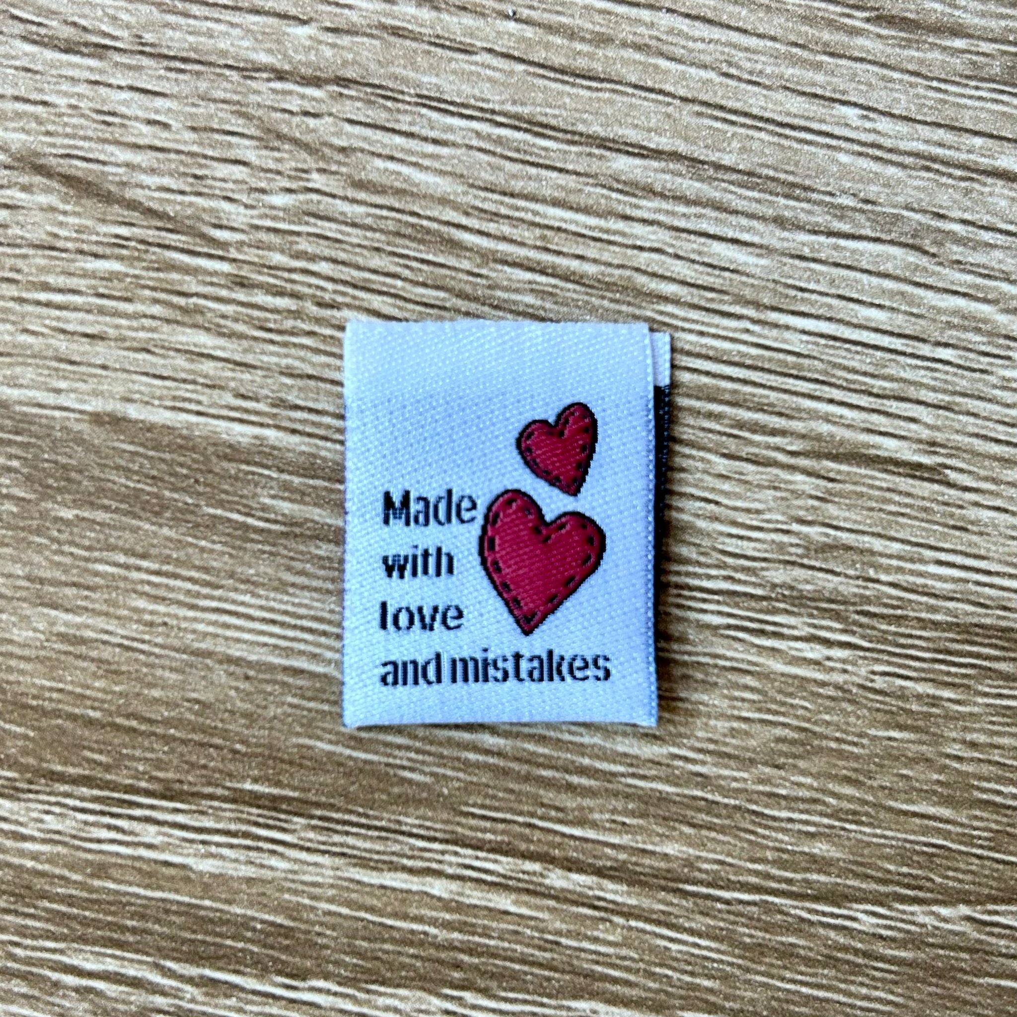 Made With Love And Mistakes - 6 Large Woven Folded Labels image 0
