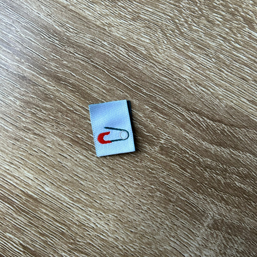 Cute As A Button and Mini Safety Pin - TLC Month 9 Mixed Woven Labels image 1