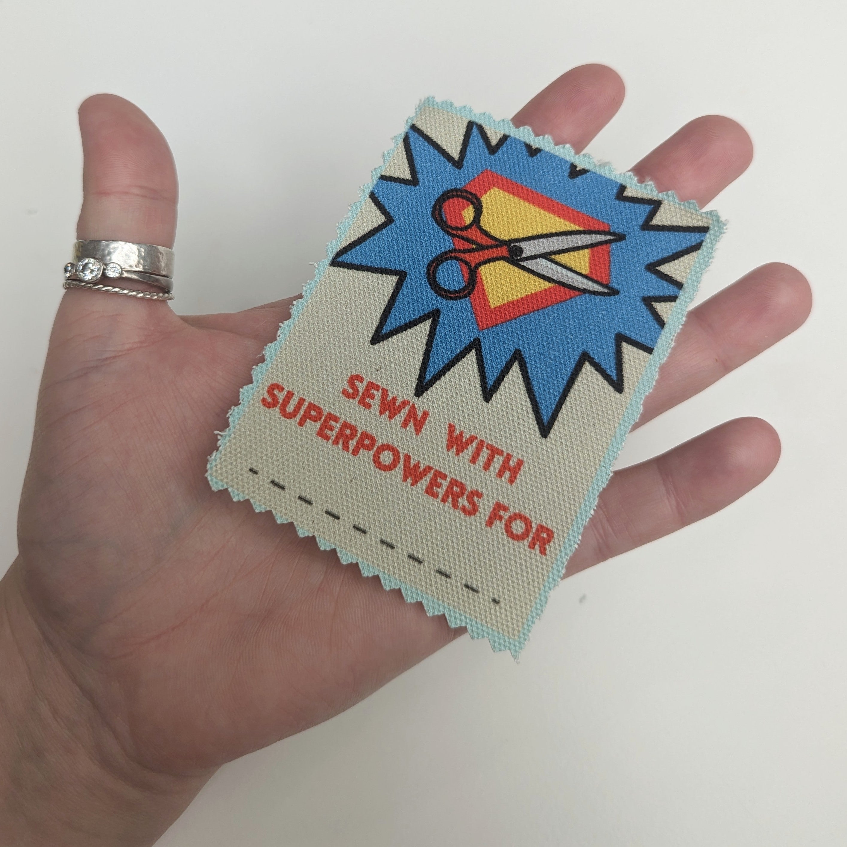 Sewn with Supowerpowers for - Fabric Patch image 0