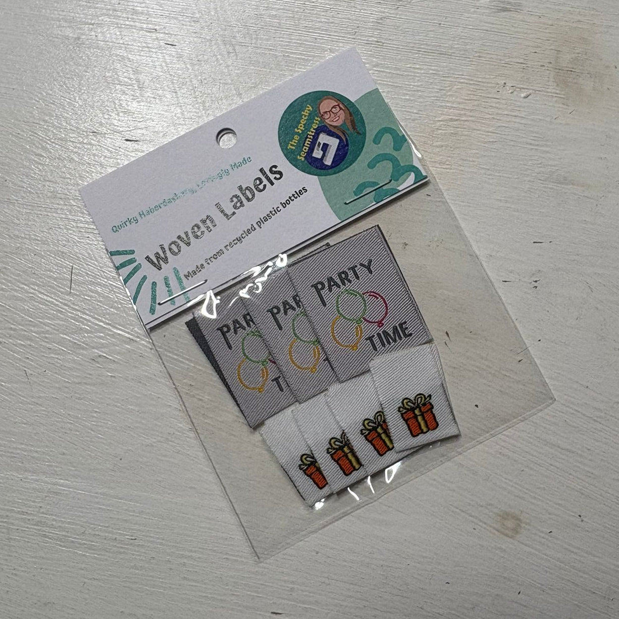 Mixed pack of labels - Party Time and Mini Present. 