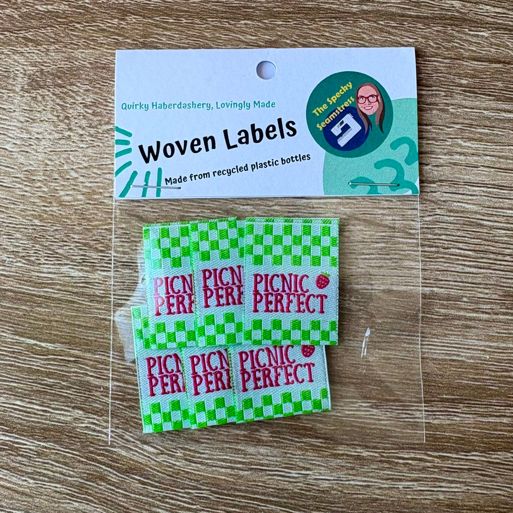 Picnic Perfect - 6 Large Woven Folded Labels