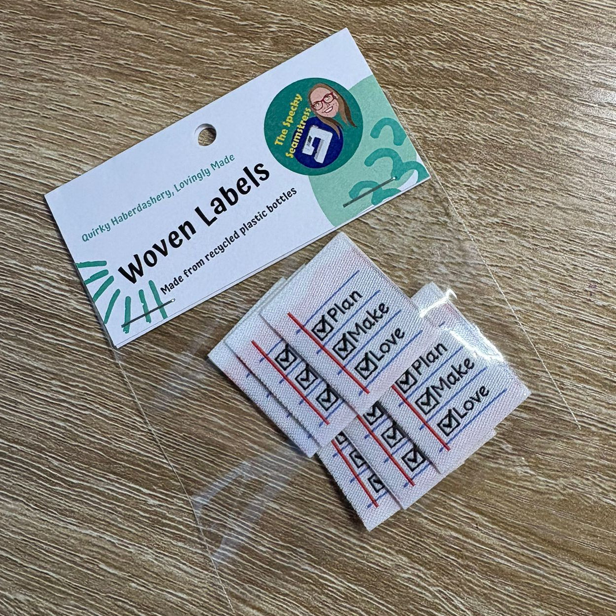 Plan Make Love - 6 Large Woven Folded Labels