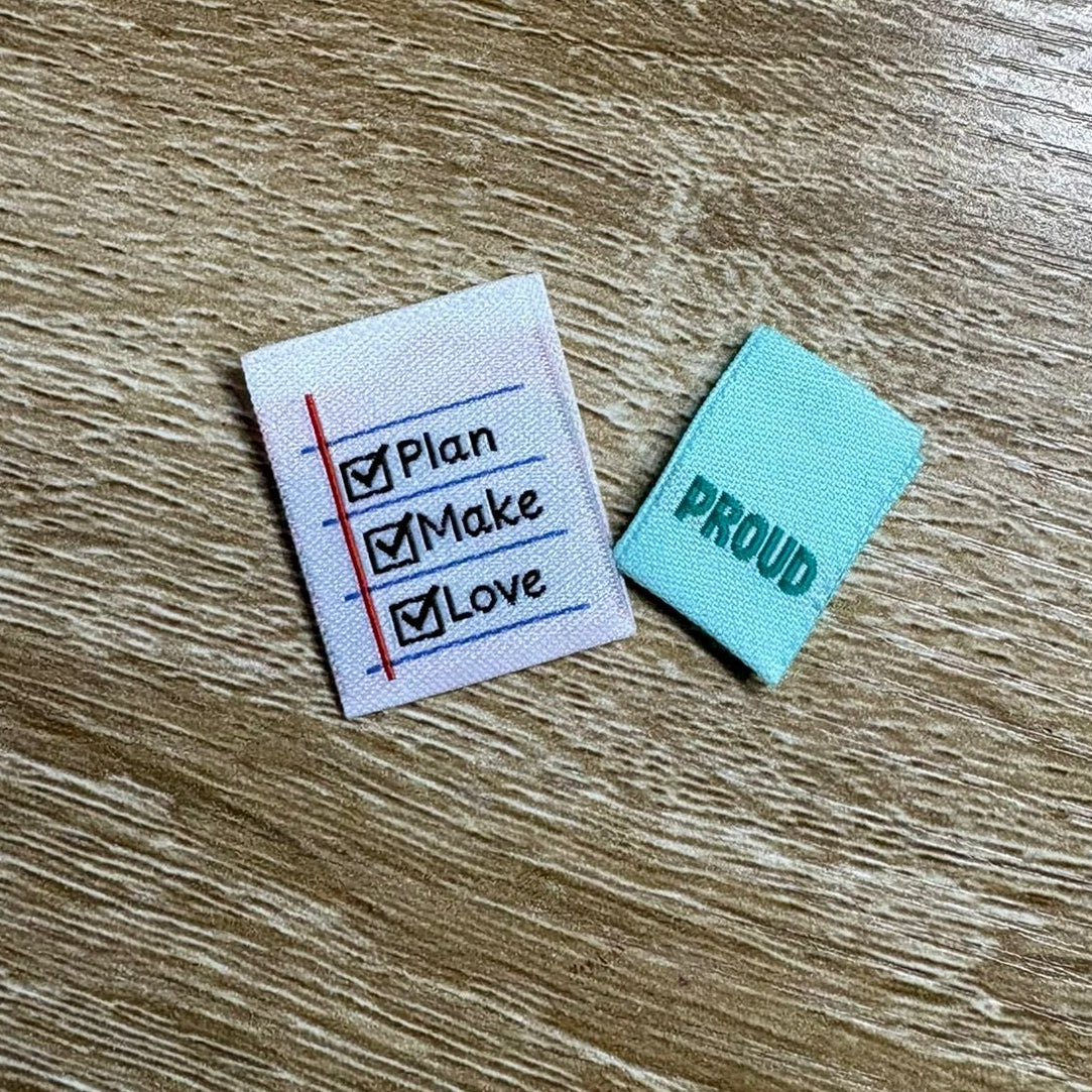 Plan Make Love and Mini Proud - TLC Month 23 Mixed Woven Labels
