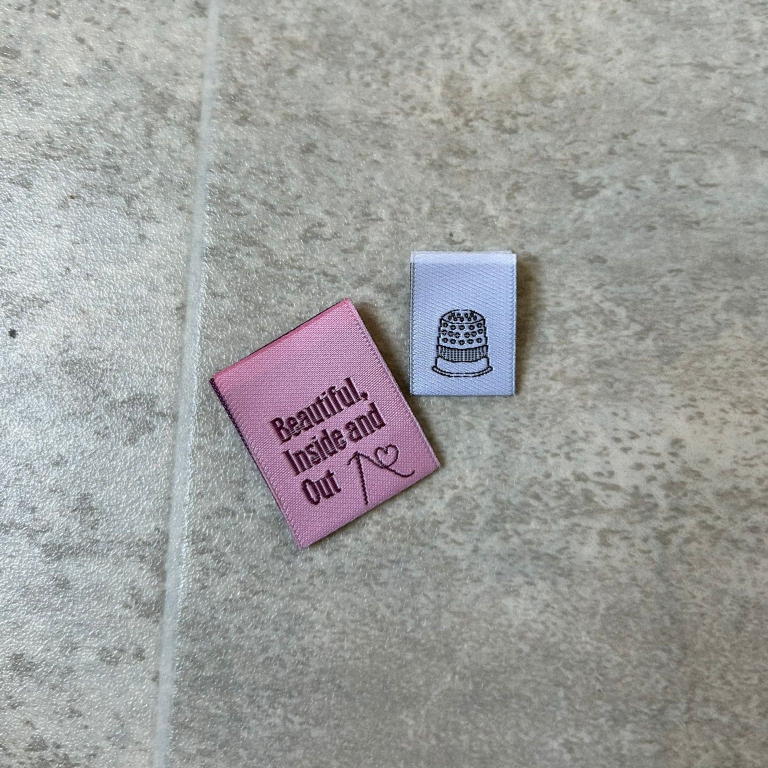 Beautiful Inside and Out and Mini Thimble - TLC Month 18 Mixed Woven Labels image 1