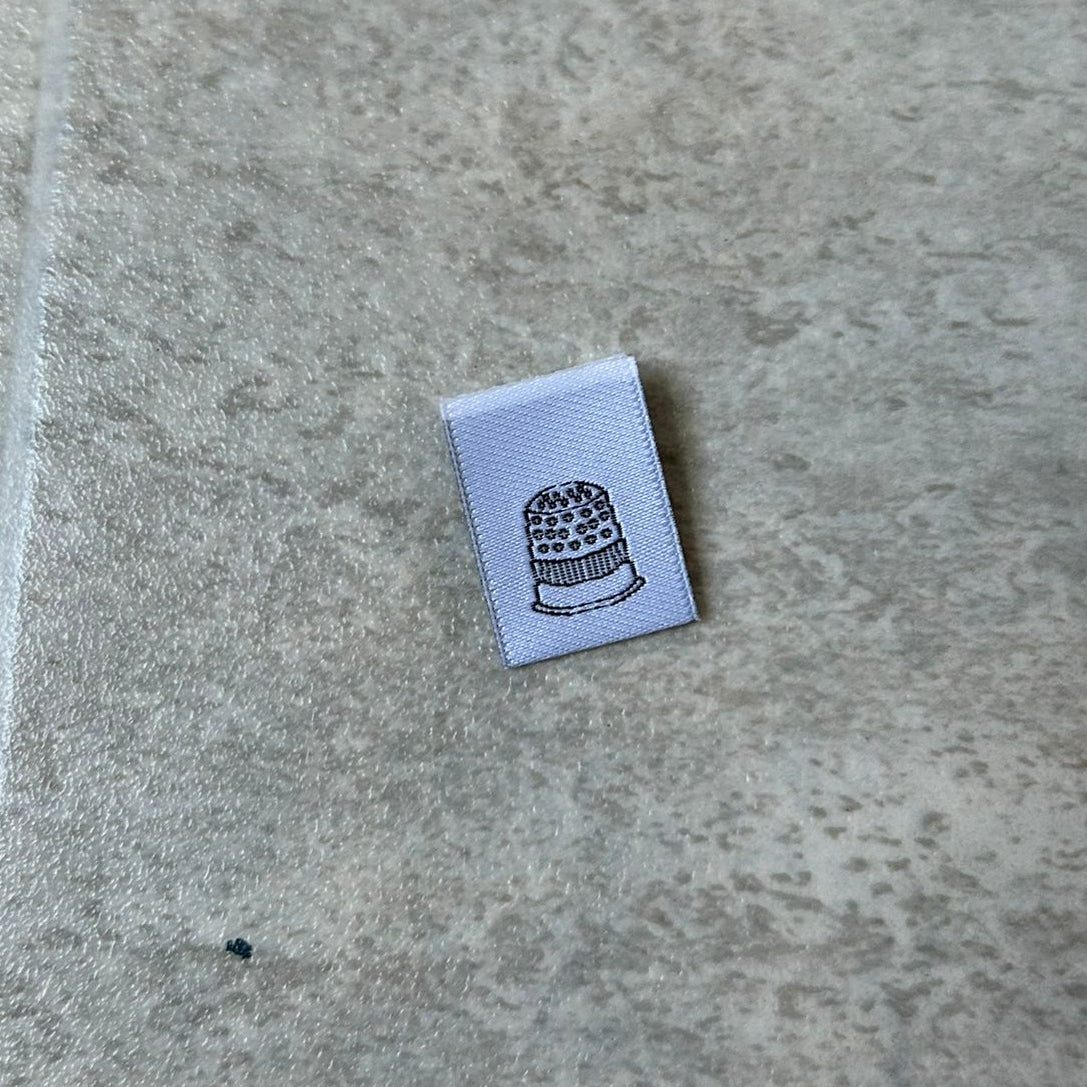 Mini Thimble - 8 Mini Woven Labels image 1