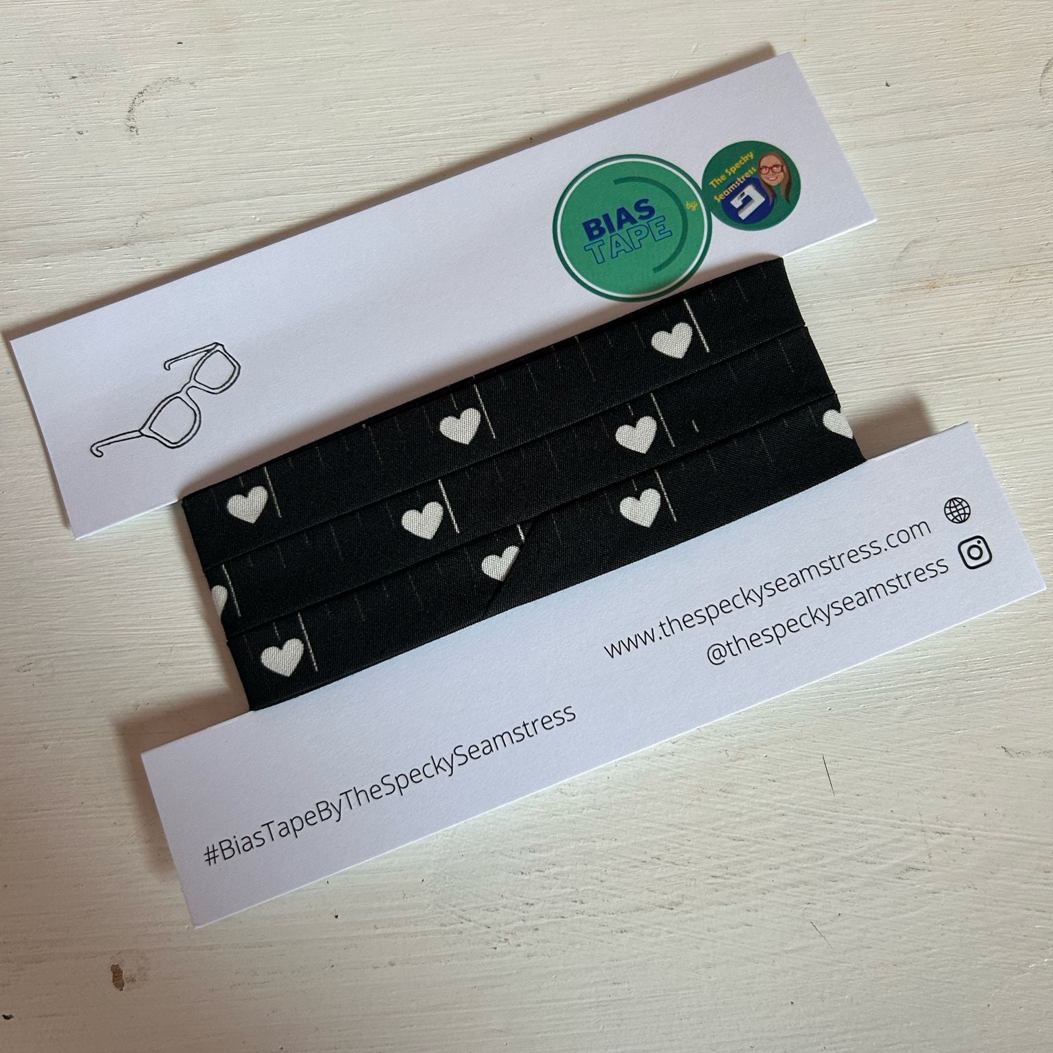 Hearts Tape Measure (Black) - SECONDS image 3