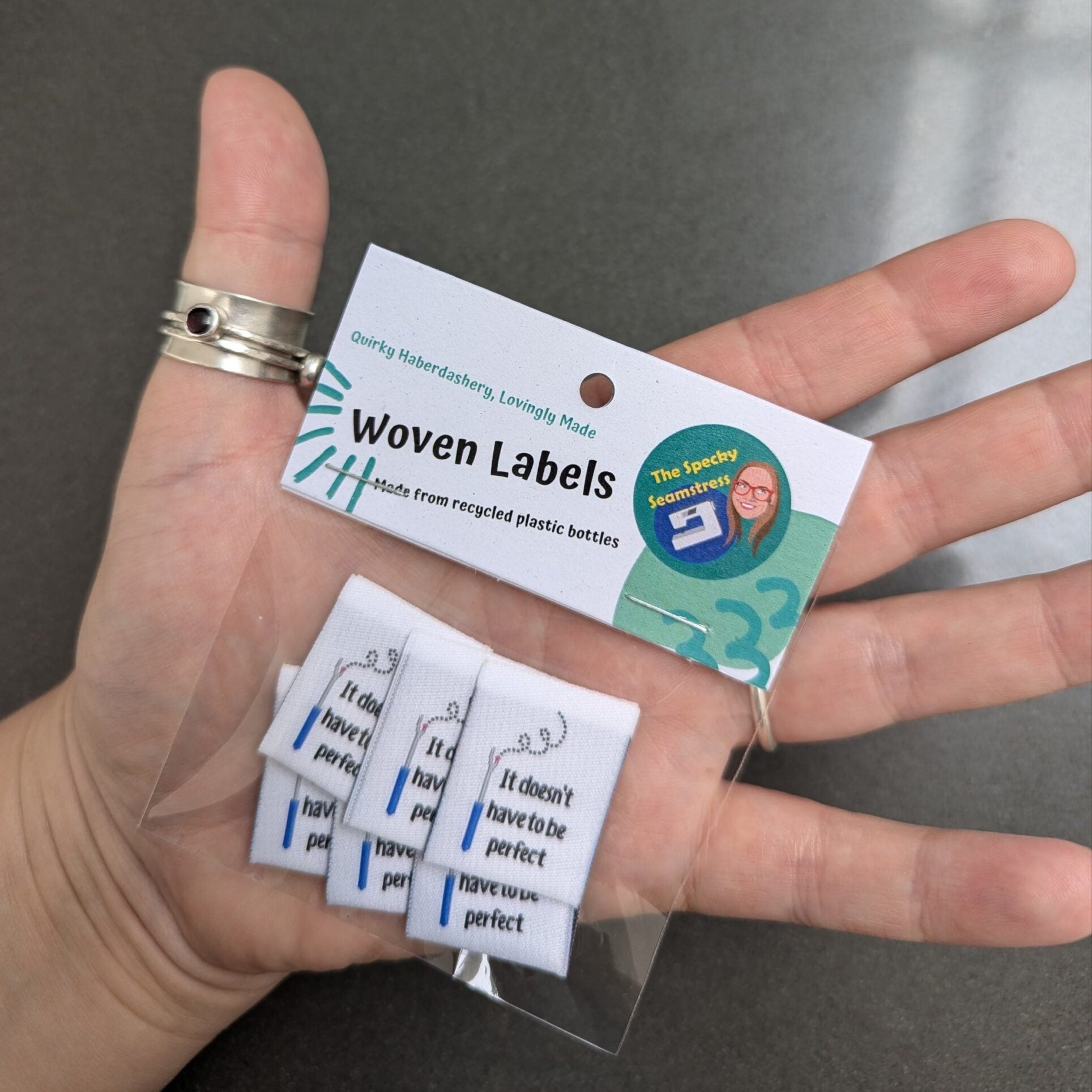 It Doesn't Have to be Perfect - Pack of 6 Large Woven Labels image 0