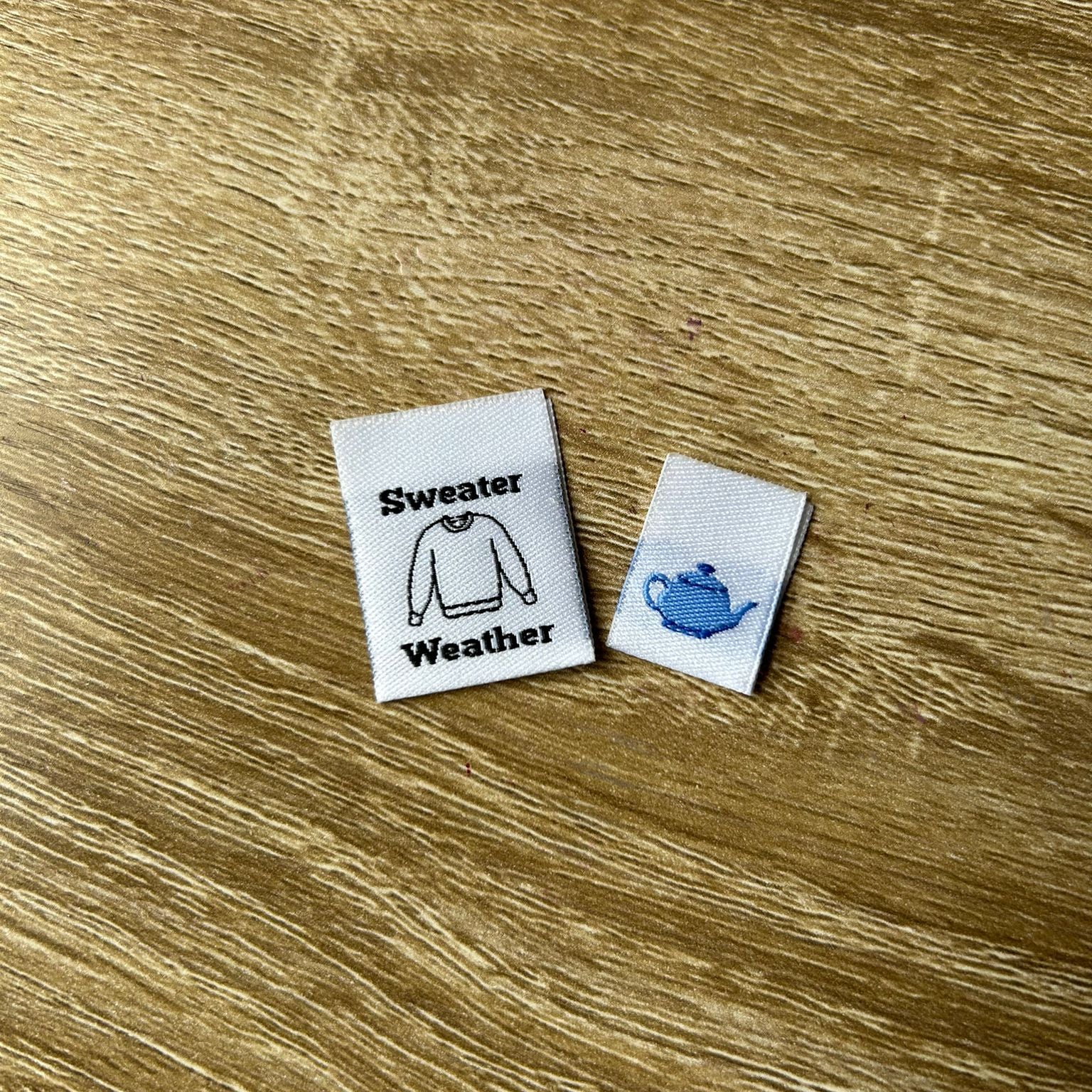 Sweater Weather and Mini Teapot - TLC Month 19 Mixed Woven Labels image 1