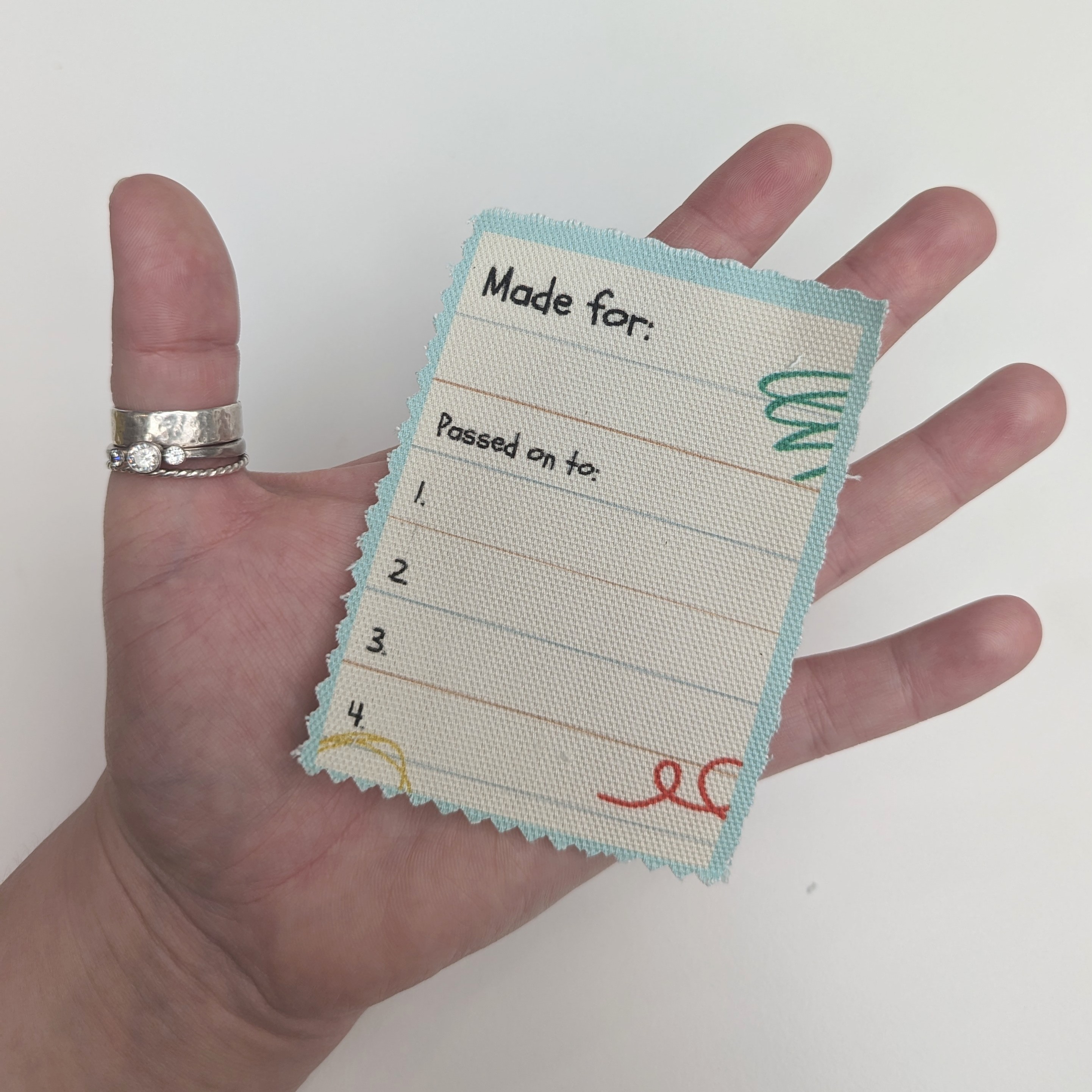 Made for and passed on to - Fabric Patch