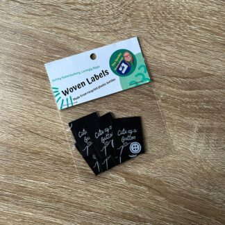 Cute As A Button- 6 Large Folded Woven Labels