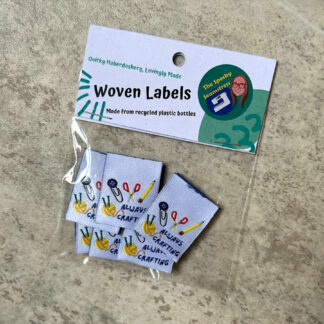 Always Crafting- 6 Large Folded Woven Labels