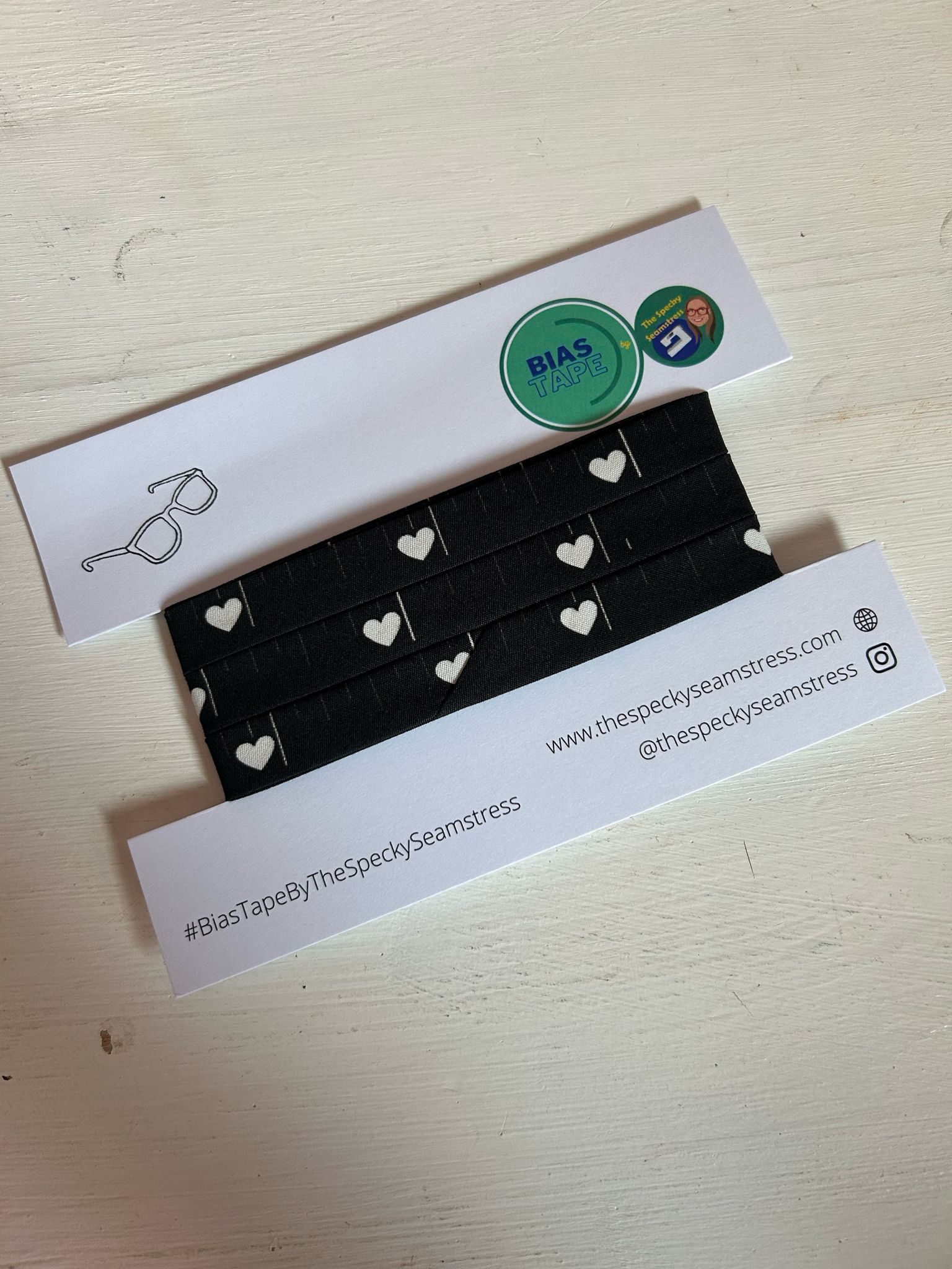 Hearts Tape Measure (Black) - SECONDS